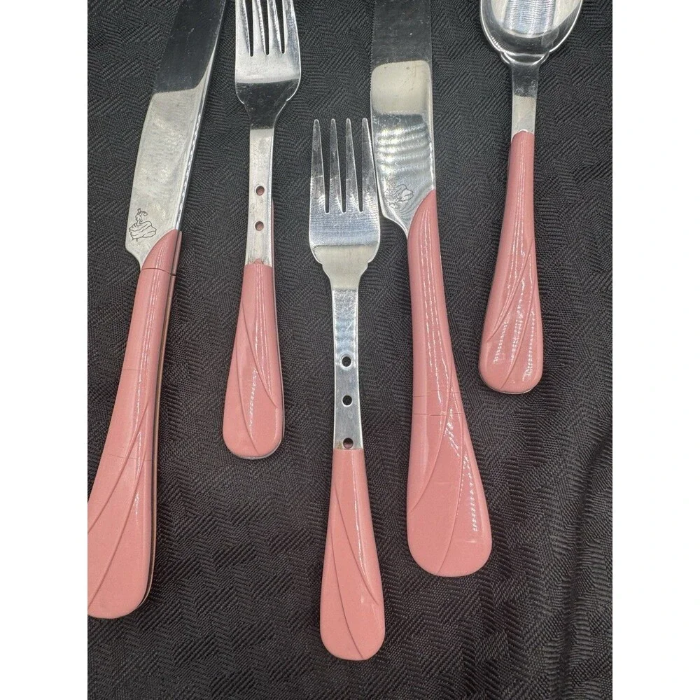 Vtg Fiestaware Rose Swirl Handle 29 Piece!